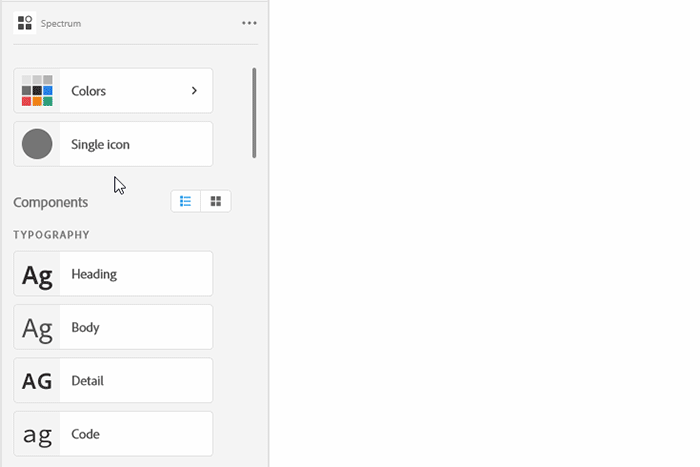 A GIF showing the Picker Menu input, one of the Components in the Spectrum plugin in Adobe XD.