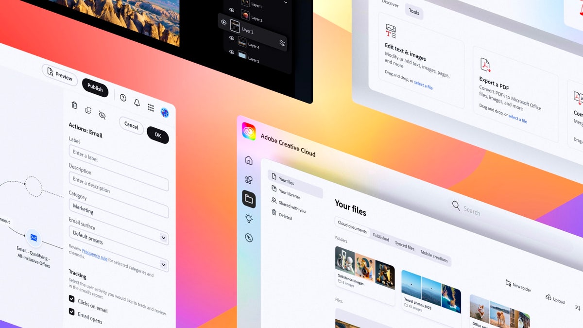Adobe Spectrum 디자인 시스템이 여러 제품의 경험을 연결하는 화면